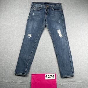 Levis Boyfriend 513 Denim Jeans Womens Size 5 Medium Blue Distressed